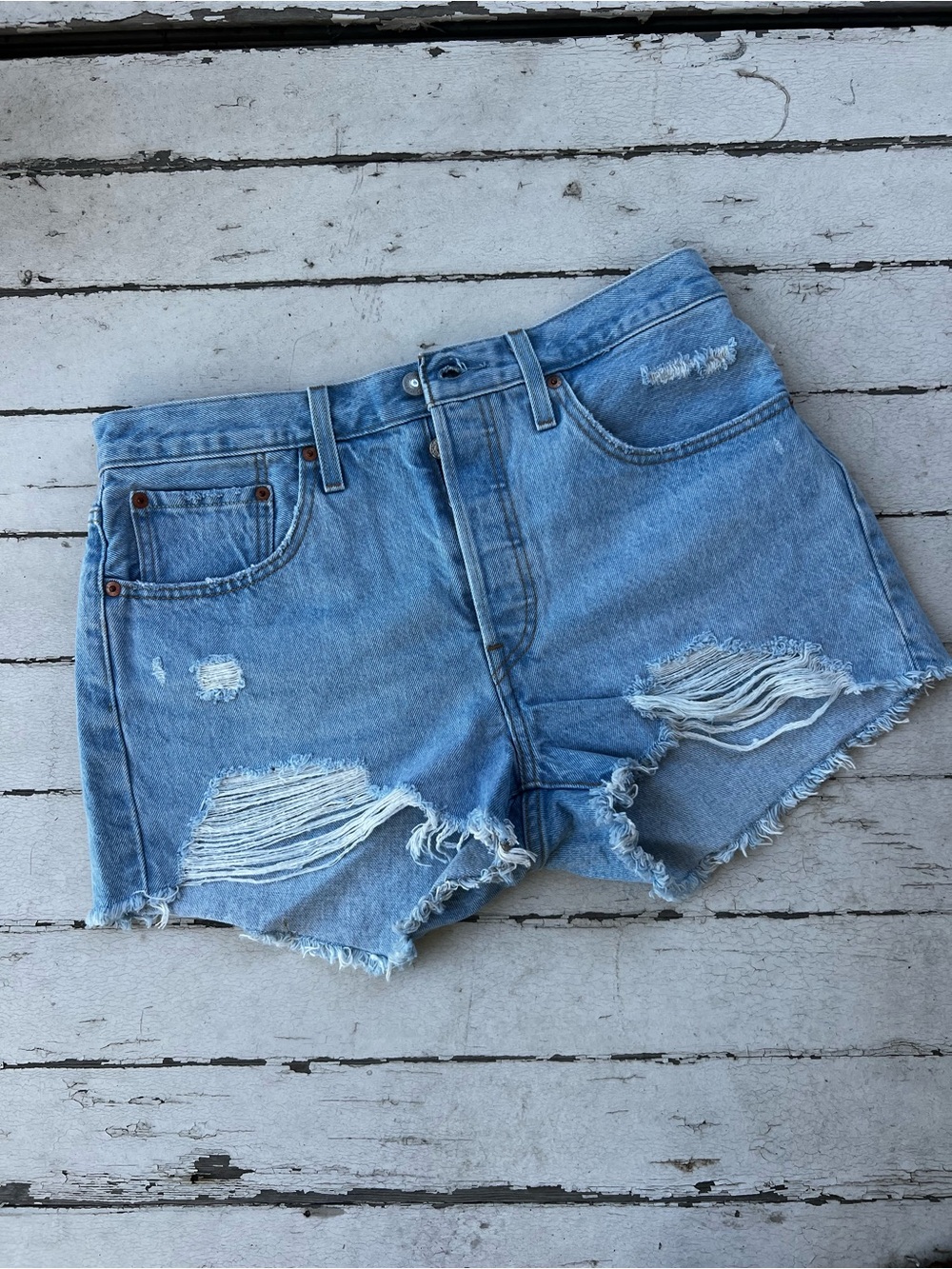 501 Levi’s High-Rise Denim Shorts